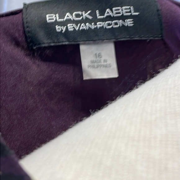 Black Label by Evan Picone NWOT plus sz 16 prpl/blk/white/green v-nck 3/4 sleeve - Picture 7 of 7